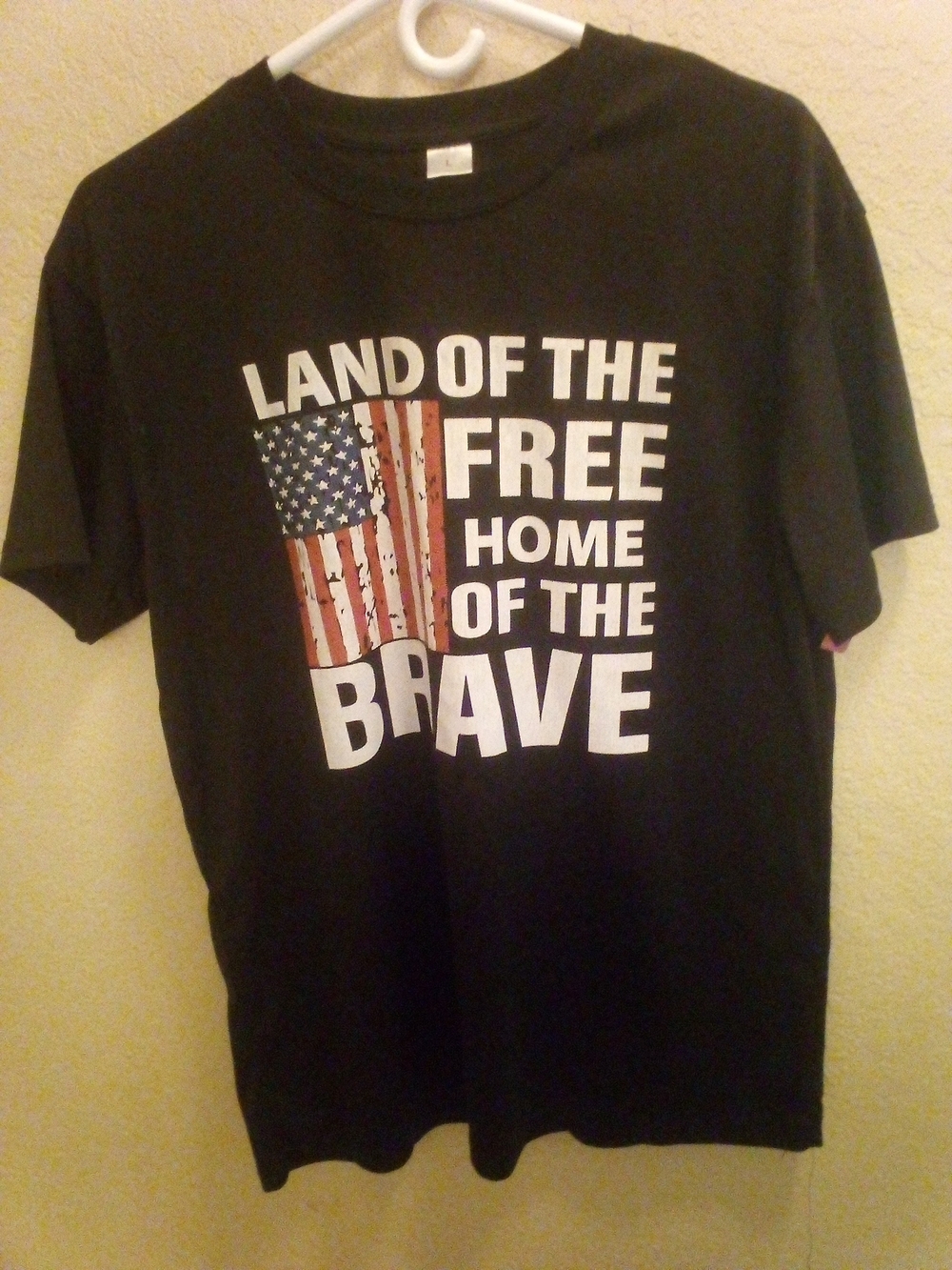 Land of the Free Home of the Brave' Graphic Tee - Black